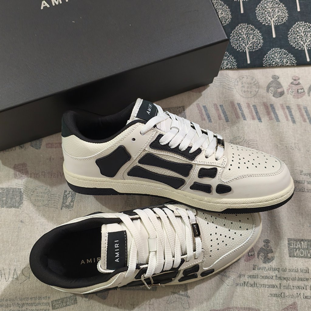 Amiri White Low-Top Sneakers With Bone Design